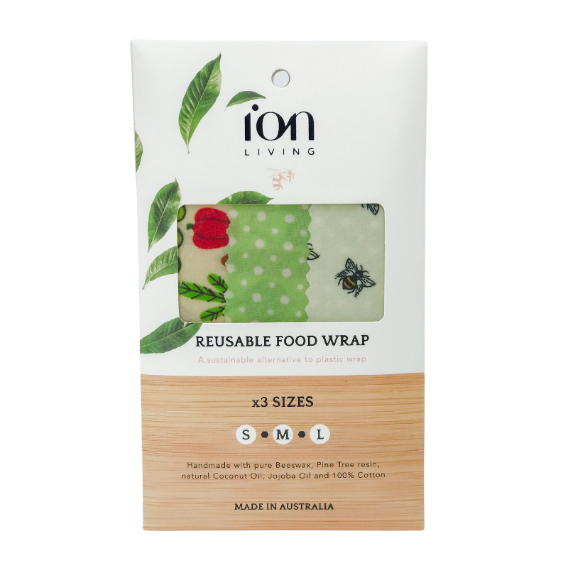 Reusable (Beeswax) Food Wraps: Set of 3